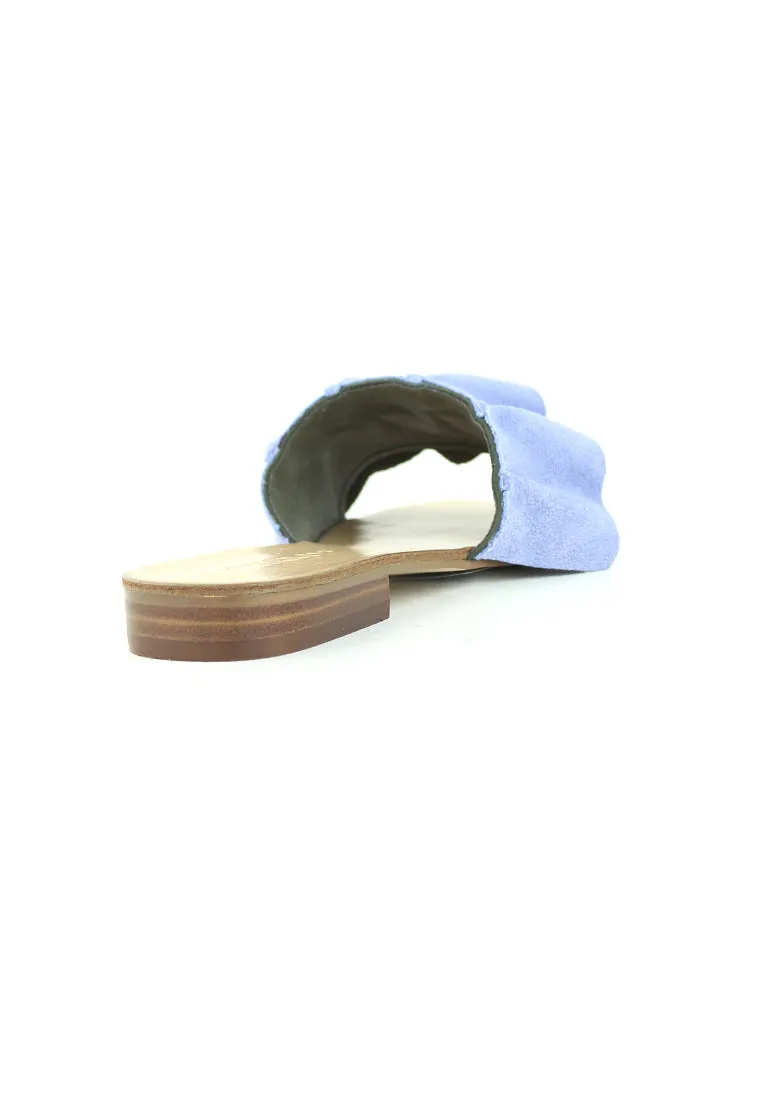 Blue - Green Flat Frill Slip-On Sandal