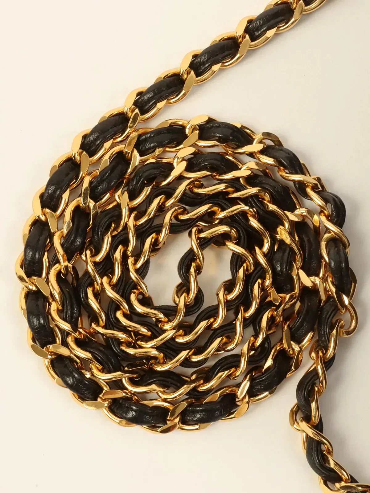 CHANEL Around 1995 Made Triple Cc Mark Stitch Tassel Chain Shoulder Bag Black