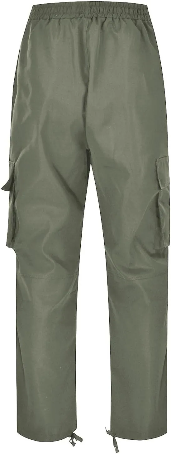 CRNTCEM Straight Cargo Pants for Men Outdoor Hiking Work Pants Elastic Waist Athletic Workout Chinos Casual Pants