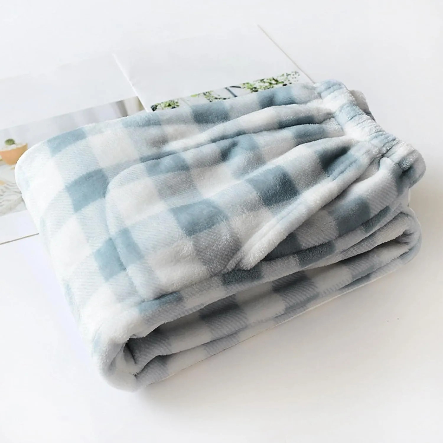 FQZWONG Pajama Pants Women Lounge Wide Leg Flannel Pants Comfy Fuzzy Pj Pants Baggy Elastic Waist Trousers Pants with Pockets