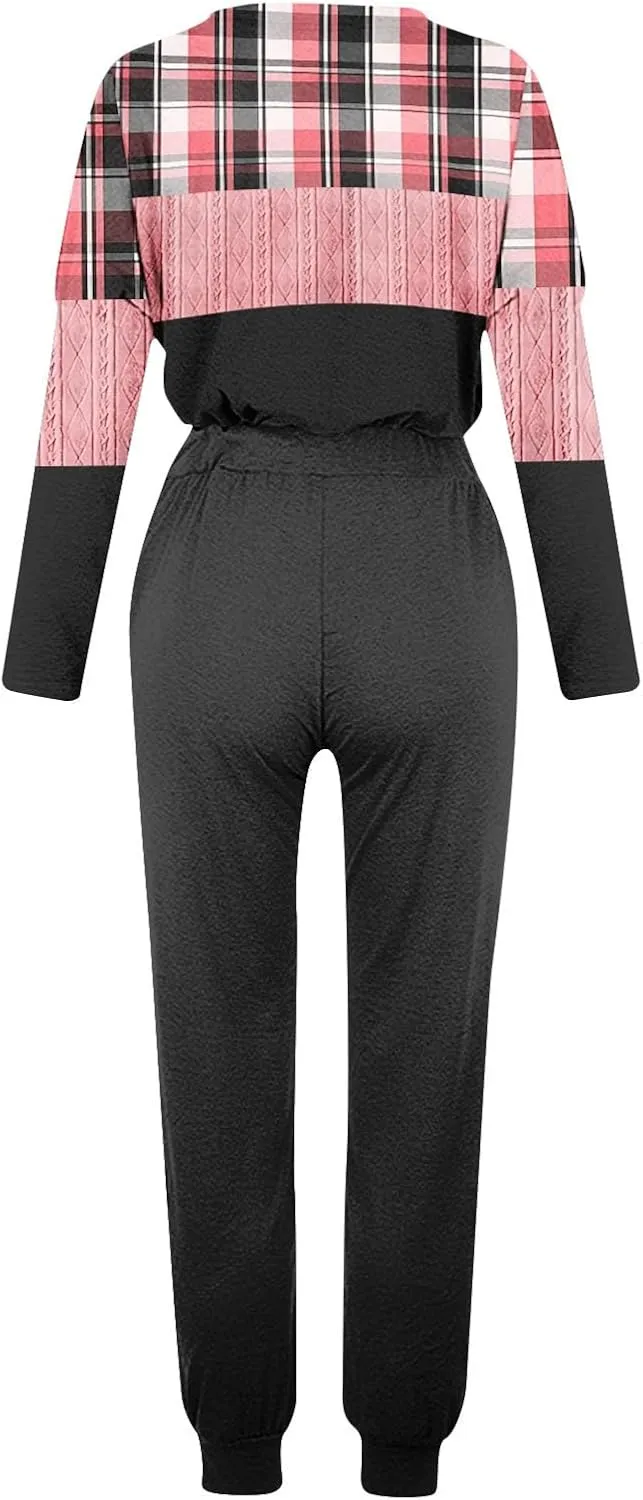 Silk Satin Pajamas Set Women Women's Two Outfit Long Sleeve Crewneck Pullover Tops and Long Pants Tracksuit Camisole
