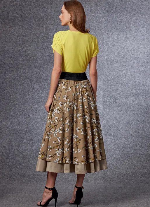 V1705 Misses' Top & Skirt (size: A-B-C-D-E-F-G-H-I-J)