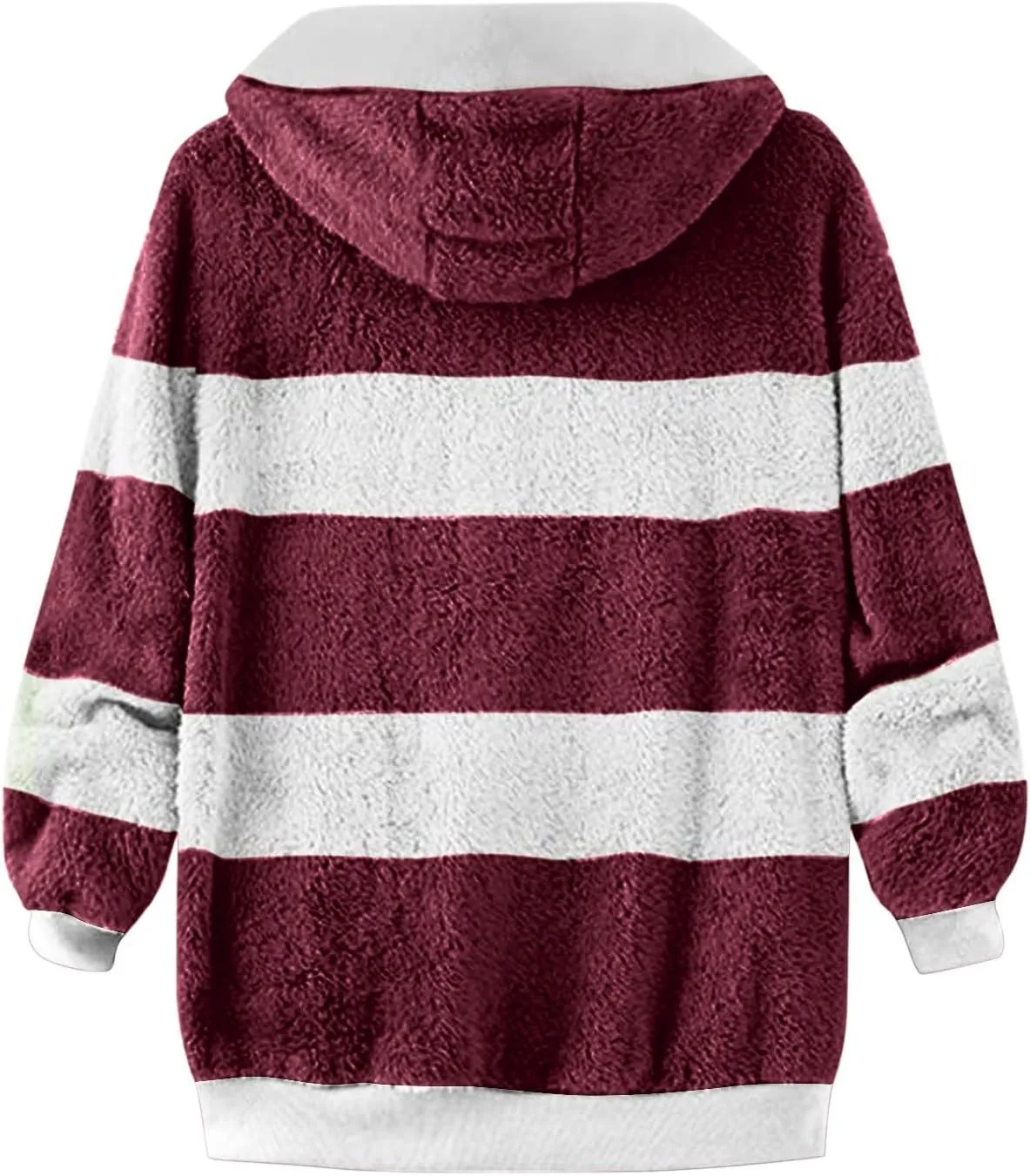 Womens Y2k Tops Zipper Long Sleeve Stitching Coats Color Block Fleece Plush Hooded Jacket Dressy Outerwear
