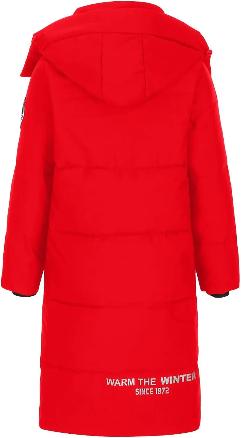 XUNRYAN Womens Winter Down Coats Warm Puffer Jackets Quilted Lightweight Jacket Long Parkas Windbreaker Anoraks Outerwear