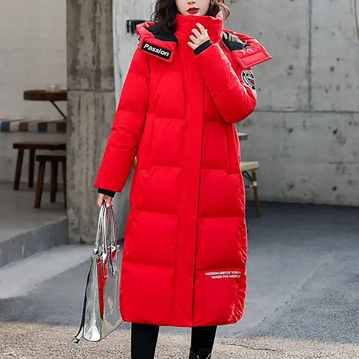 XUNRYAN Womens Winter Down Coats Warm Puffer Jackets Quilted Lightweight Jacket Long Parkas Windbreaker Anoraks Outerwear