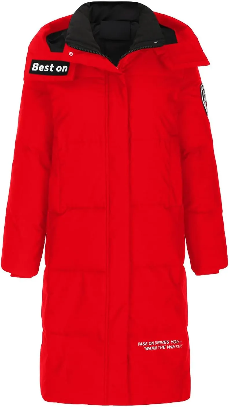 XUNRYAN Womens Winter Down Coats Warm Puffer Jackets Quilted Lightweight Jacket Long Parkas Windbreaker Anoraks Outerwear